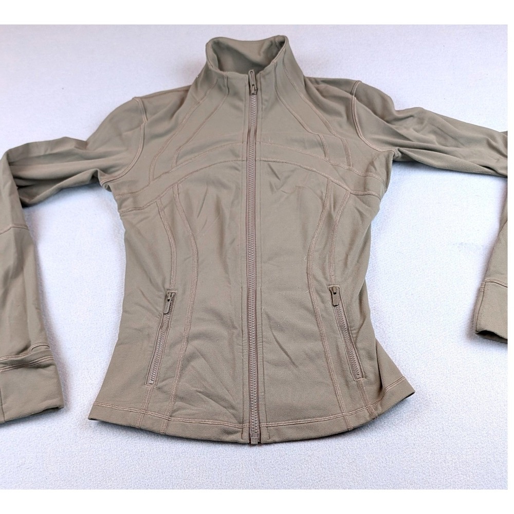 Lululemon Define Jacket Size 6 Olive Green Khaki Full Zip Luon LW4AWLS.0